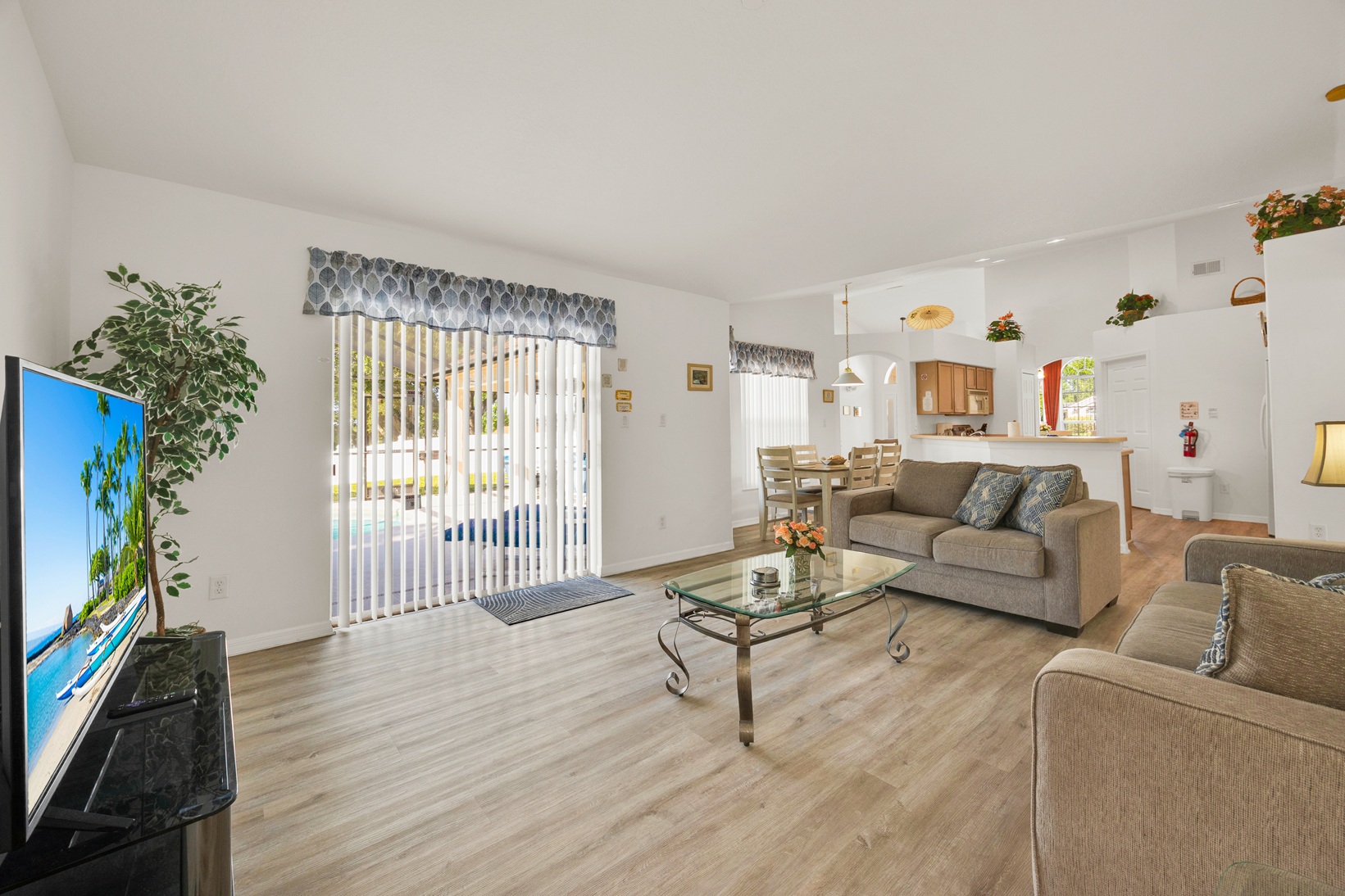 Comfortable seating arrangements in the family room
