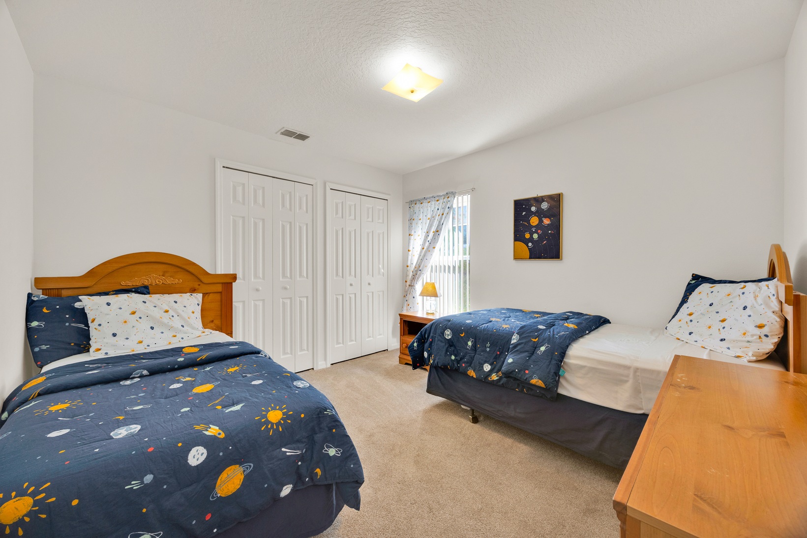 Outer space-themed bedroom for children